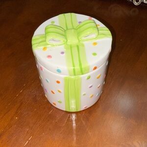 Polka Dot Gift Box Ceramic Container